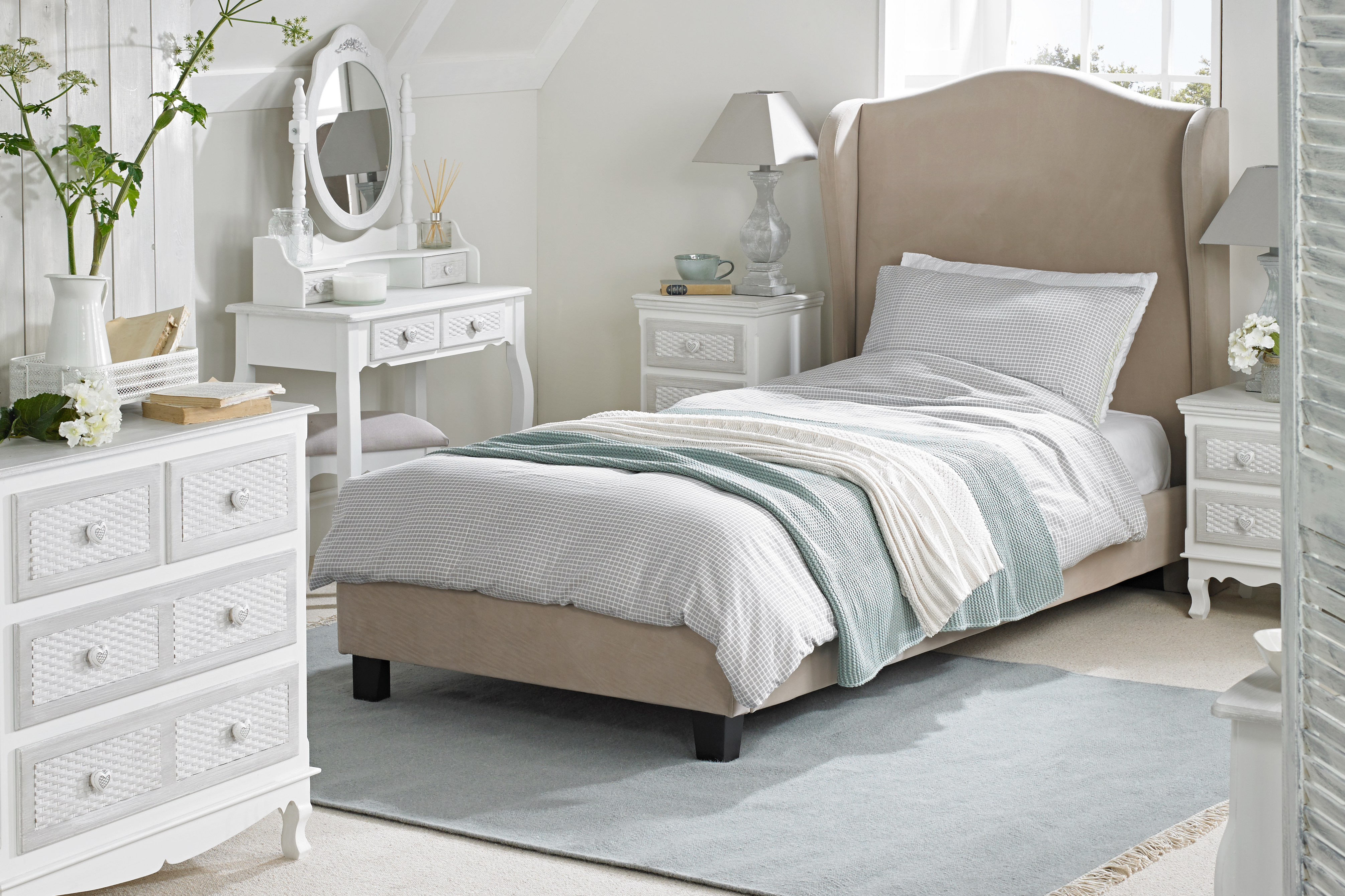 Furniture Brittany Grey Shabby Chic Bedroom Furniture With